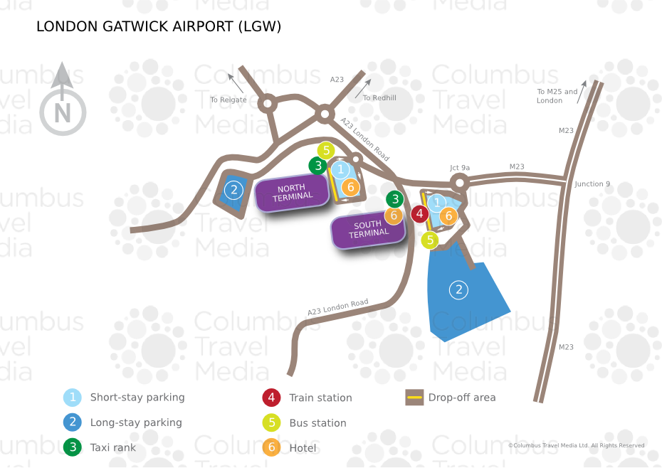 London Gatwick Airport Map United Kingdom