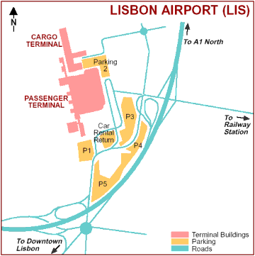 Lisbon Portela Airport map