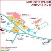Nice Côte d'Azur Airport map