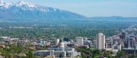 Salt Lake City surrounded by mountains