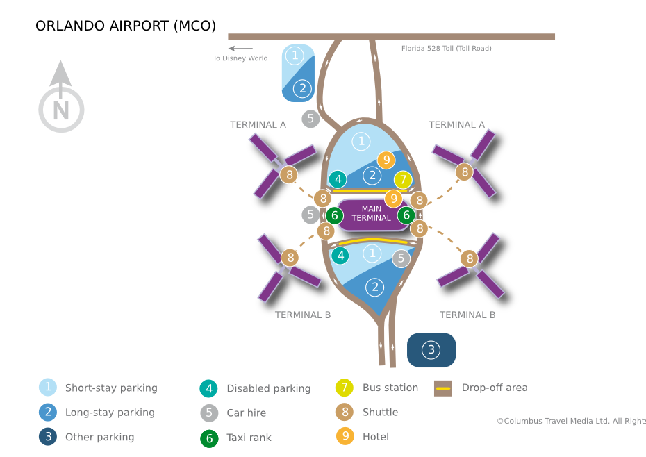 MCO Airport Map – Orlando Airport Parking Map