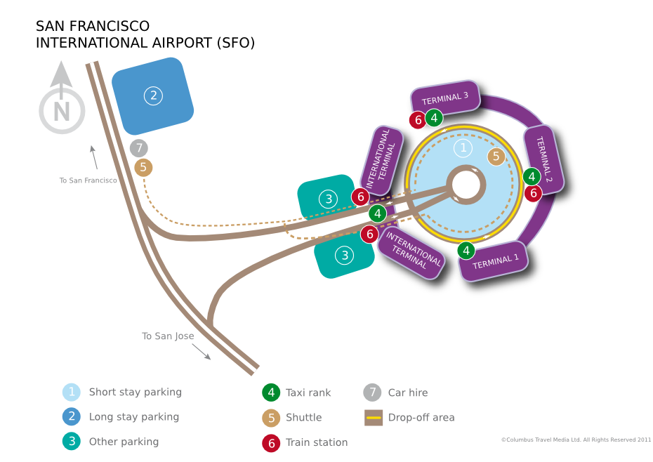 san francisco airport location map