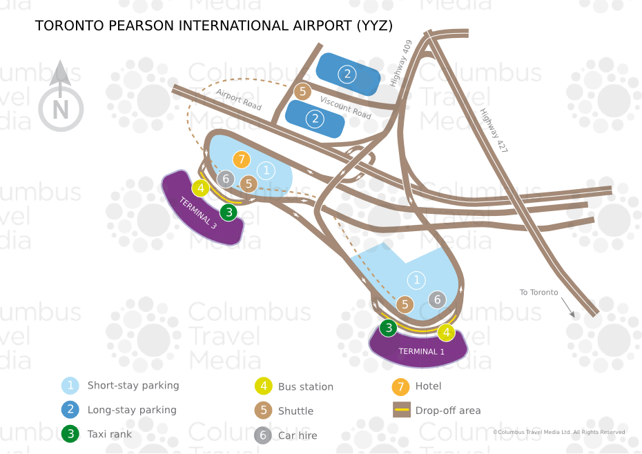 City map Toronto Pearson