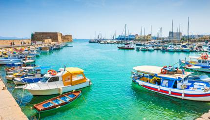 Old venetian harbour in Heraklion, Crete, Greece