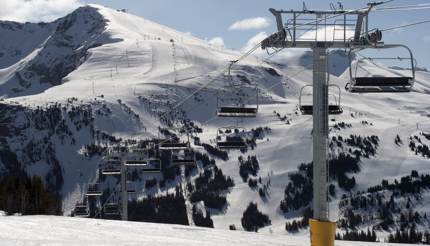 Ski lift at Banff's ski resort, Canada