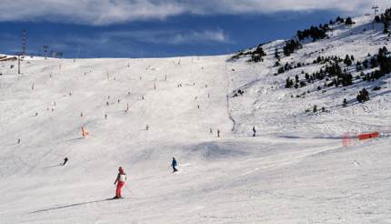 Skiing in Soldeu's ski resort, Andorra