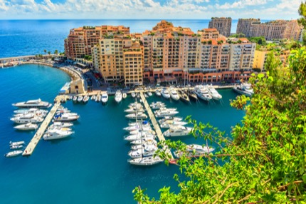 Luxury harbor and buildings in the lagoon,Monte Carlo,Monaco