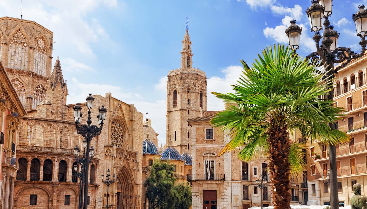 Valencia - Saint Mary's Square and Valencia cathedral, Spain