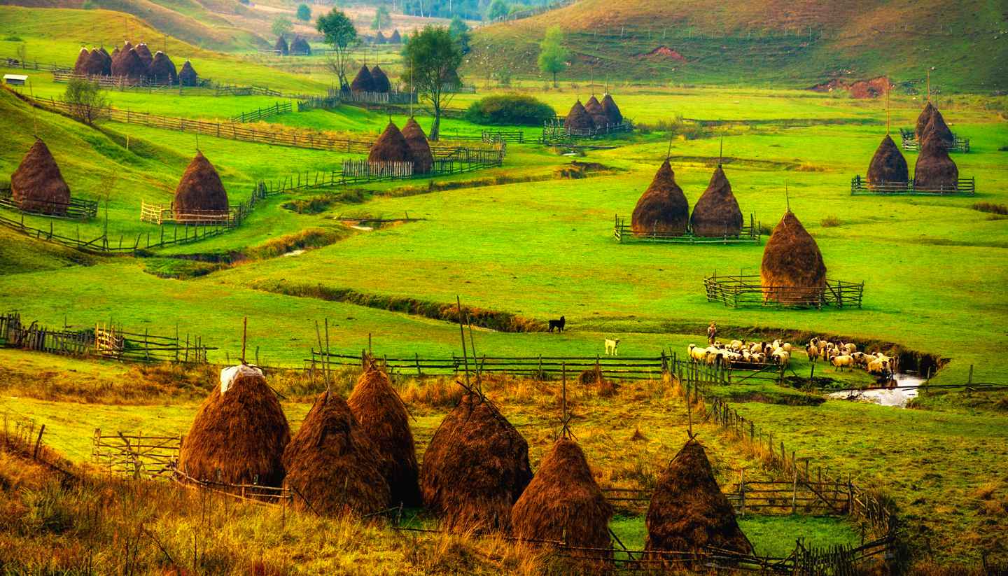 Romania - Mountain landscape in Fundatura Ponorului, Romania