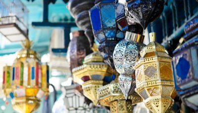 Traditional lamps in the medina of Tunis, Tunisia