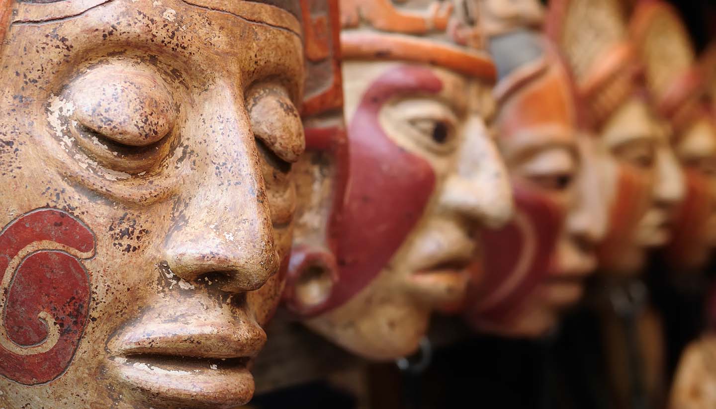 Guatemala - Mayan Clay Masks, Guatemala.