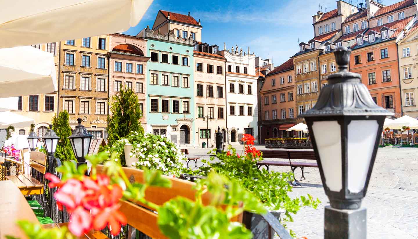 Poland - Old Town Square in Warsaw, Poland