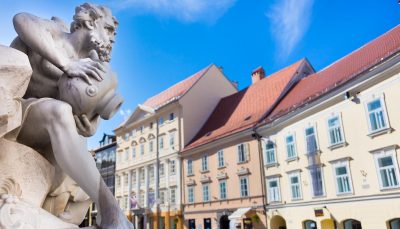 Robba fountain in Ljubljana, Slovenia.