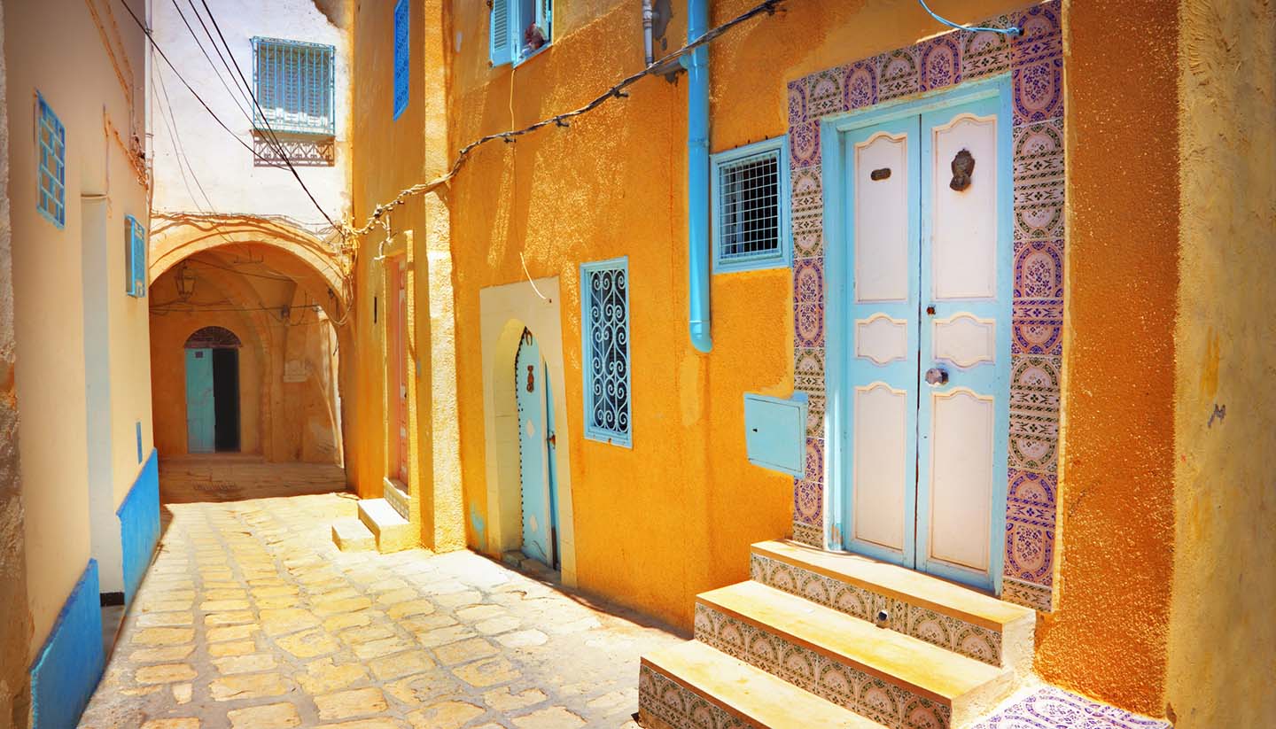 Tunisia - A Narrow Street in Sousse, Tunisia