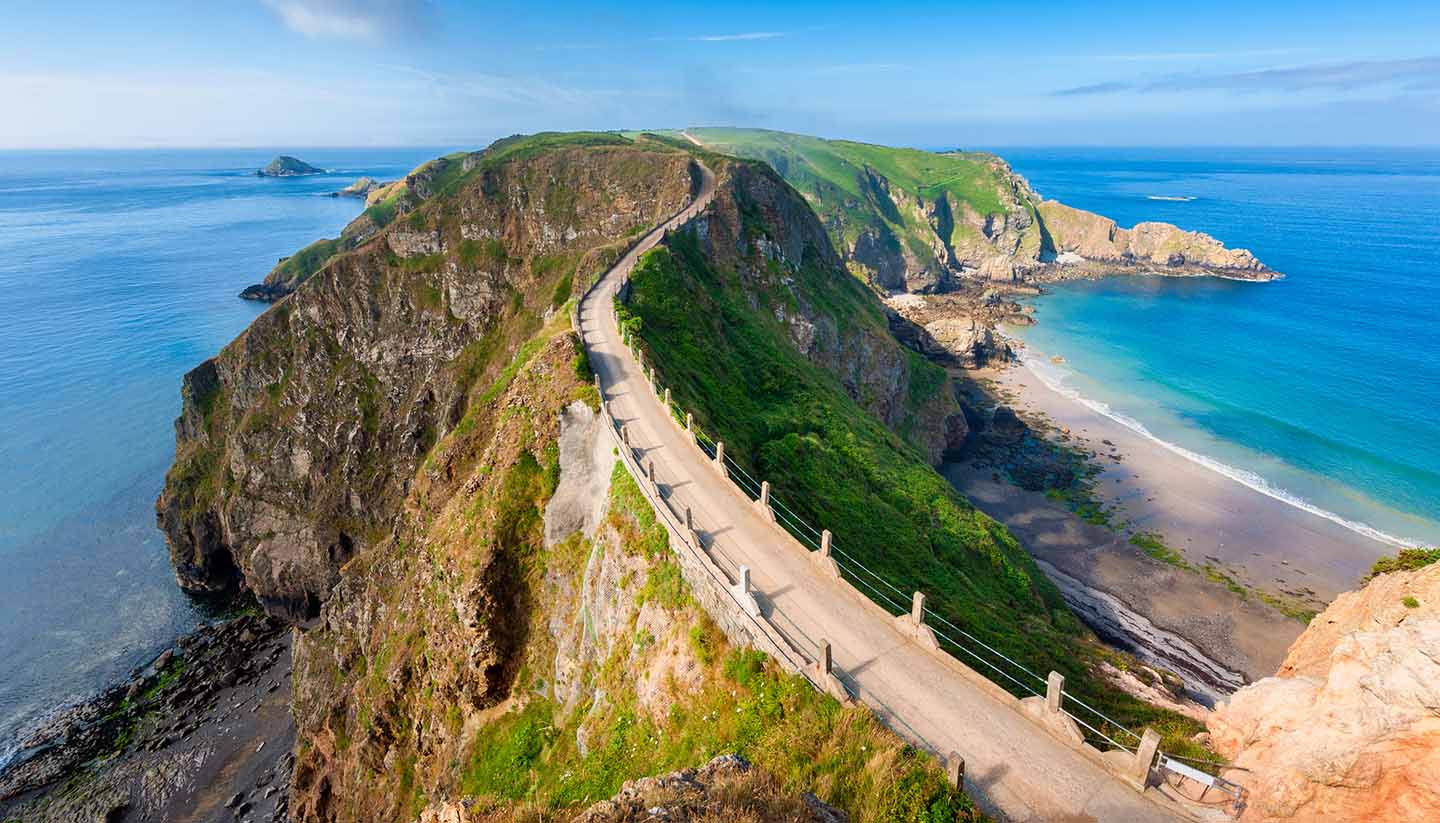 Channel Islands - Isthmus on Sark, Channel Islands, UK.