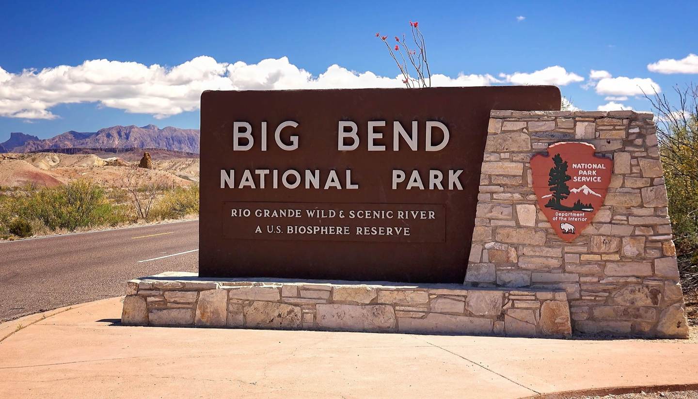 Big Bend National Park, Texas - shu-BigBend-National-Park-Texas-Sign-404659147-CrackerClips Stock Media-HERO