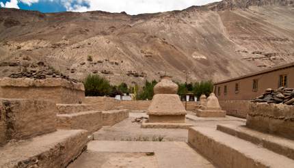 Clay chortens at Tabo Monastery in India