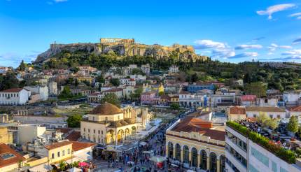 Acropolis in Athens with the Parthenon in the distance