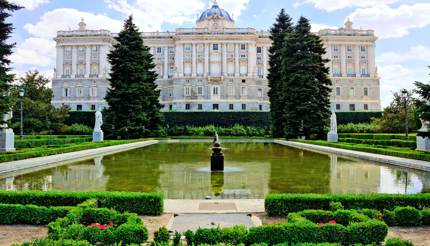 Royal Palace of Madrid through the gardens