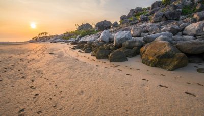 Sunset at East Woody island the famous beach of Nhulunbuy town