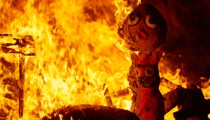 Las Fallas sculpture burning