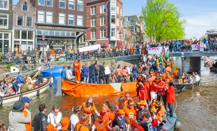 People celebrating King's Day