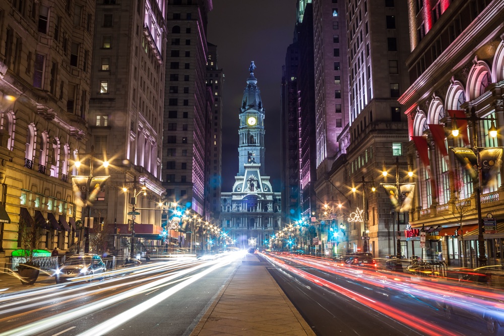 Philadelphia at night