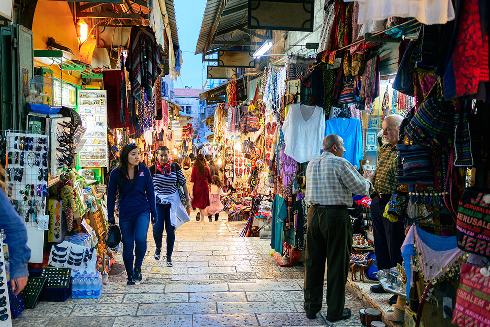 Oriental market in old Jerusalem