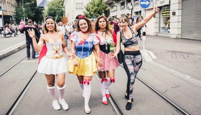 Four women in cosplay in Zurich