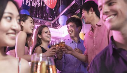 People having fun in a nightclub in Beijing