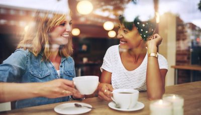 Friends enjoying coffee together