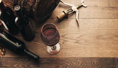 Wine glasses-corkscrew-barrel