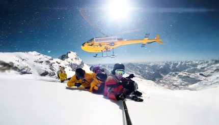 Heli skiing