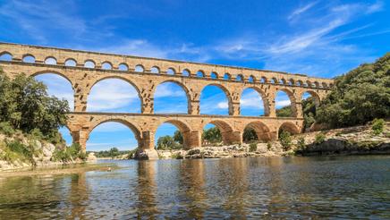 Pont du Gard, the old Roman aqueduct near Nîmes in Southern France