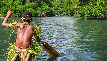 A tribal boy in Papua New Guinea