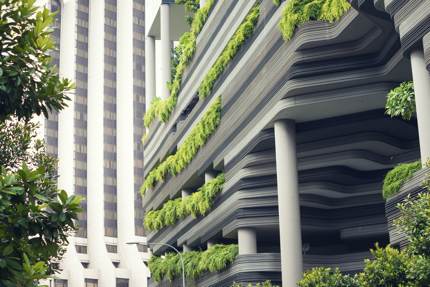 Vegetation grown on a Singaporean skyscraper