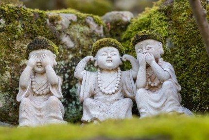 Adorable statues in Daishō-in, Miyajima