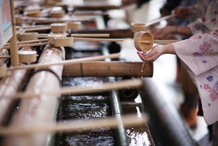 Wash your hands and rinse your mouth before visiting a shrine or a temple