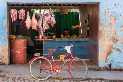 A butcher in Trinidad, Cuba