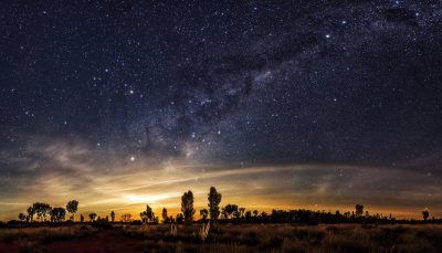 A night view in the Australian Outback