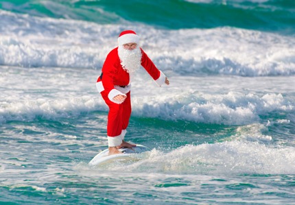 Surfing Santa