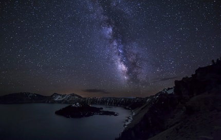 A night view in Crater Lake National Park
