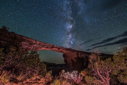 A night view in Natural Bridges National Monument