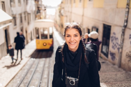 A tourist in Lisbon, Portugal