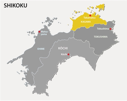 A map of Kagawa Prefecture