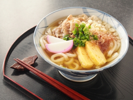 Enjoying a bowl of udon in Kagawa