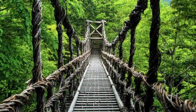 Kazurabashi (the vine bridge) in Iya Valley, Tokushima, Japan
