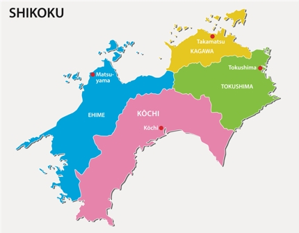 The map of Shikoku