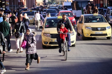 A street scene in Marrakech