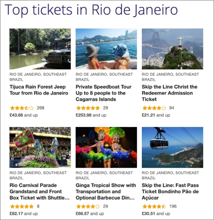 Top tickets in Rio de Janeiro